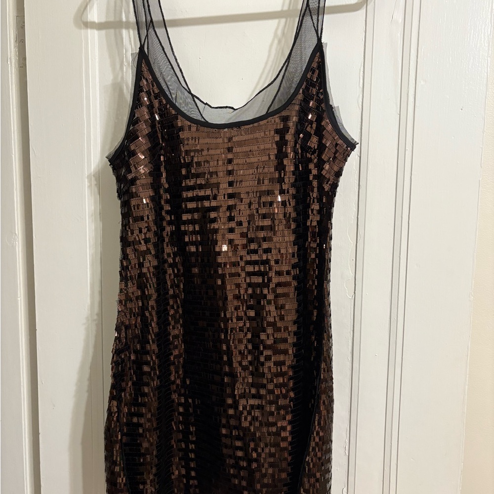 Free People Disco Fever Sequin Mini Slip Dress in Black